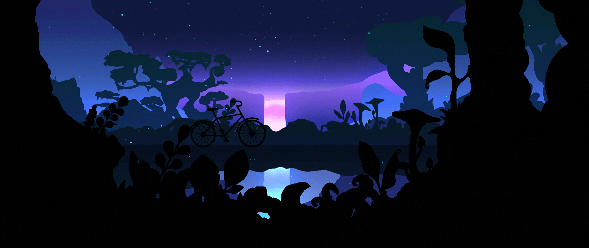 Bicycle Night — Bicycle Night Forest Environment Animated Bg V 1