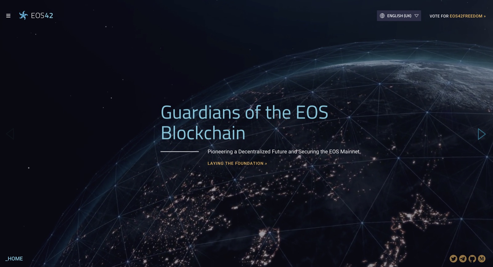 EOS42 website homepage