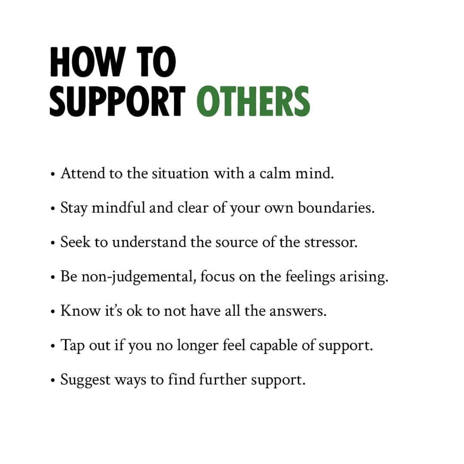 How to Support Others