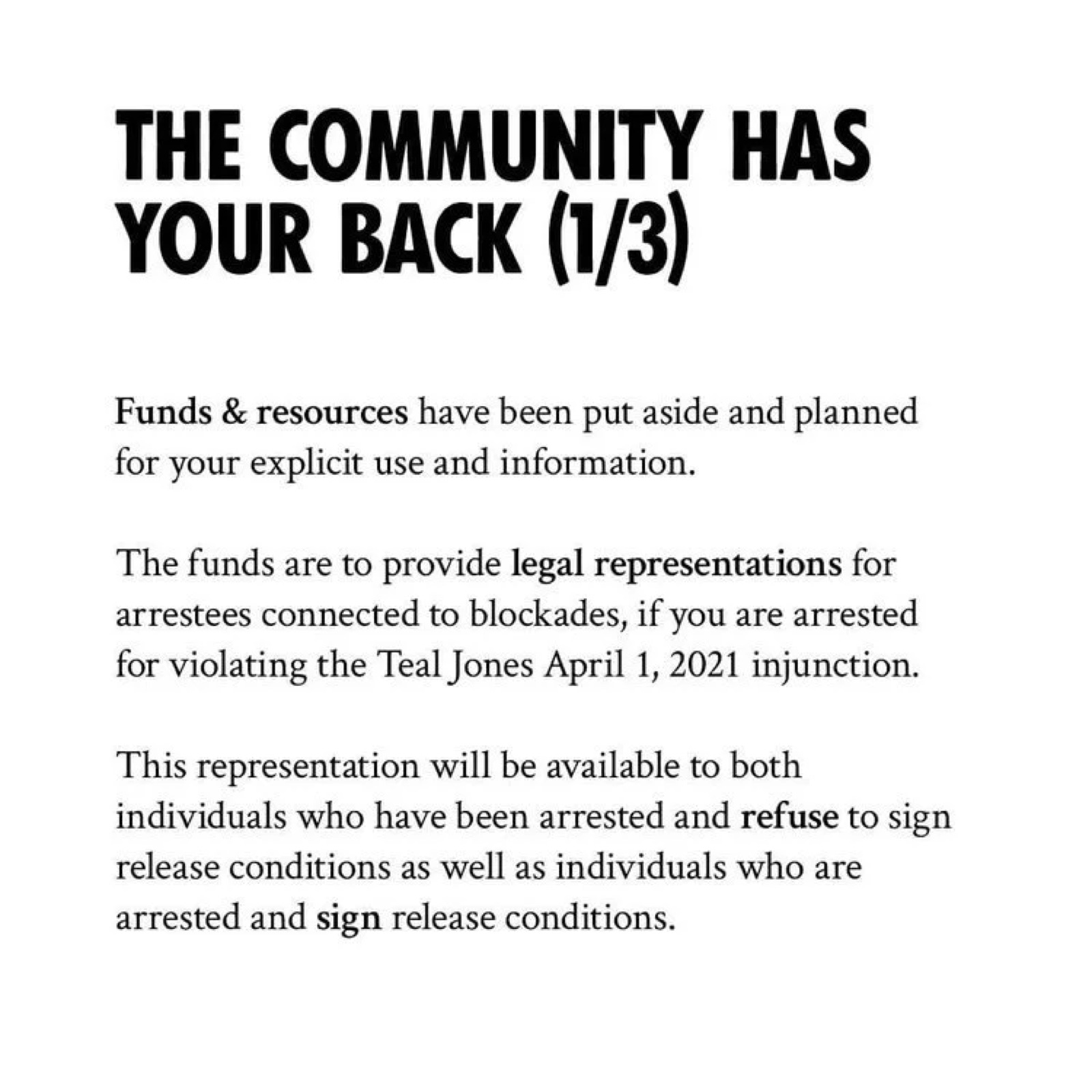 The Community Has Your Back 1/3